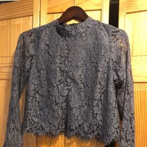 Grey Long Sleeve Chaser Crop Top